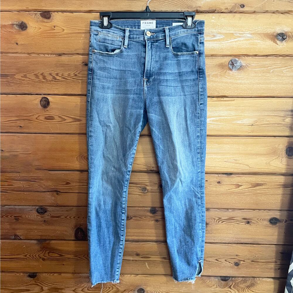 FRAME Denim Le High Skinny Jeans in Revere Raw Hem Size 29